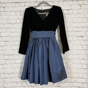 Catherine Regehr Bergdorf Goodman Velvet Silk Taffeta Cocktail Dress Women P, XS